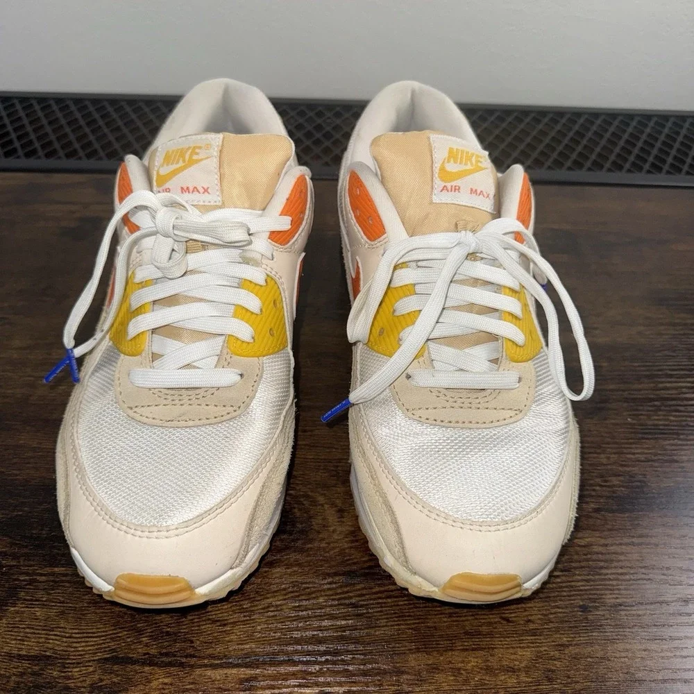 Nike Air Max 90 SE Frank Rudy Sneakers FB4315-100 Men's Size 10.5 White & Orange
